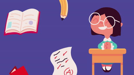 estudiante feliz con buenas calificaciones en los exámenes