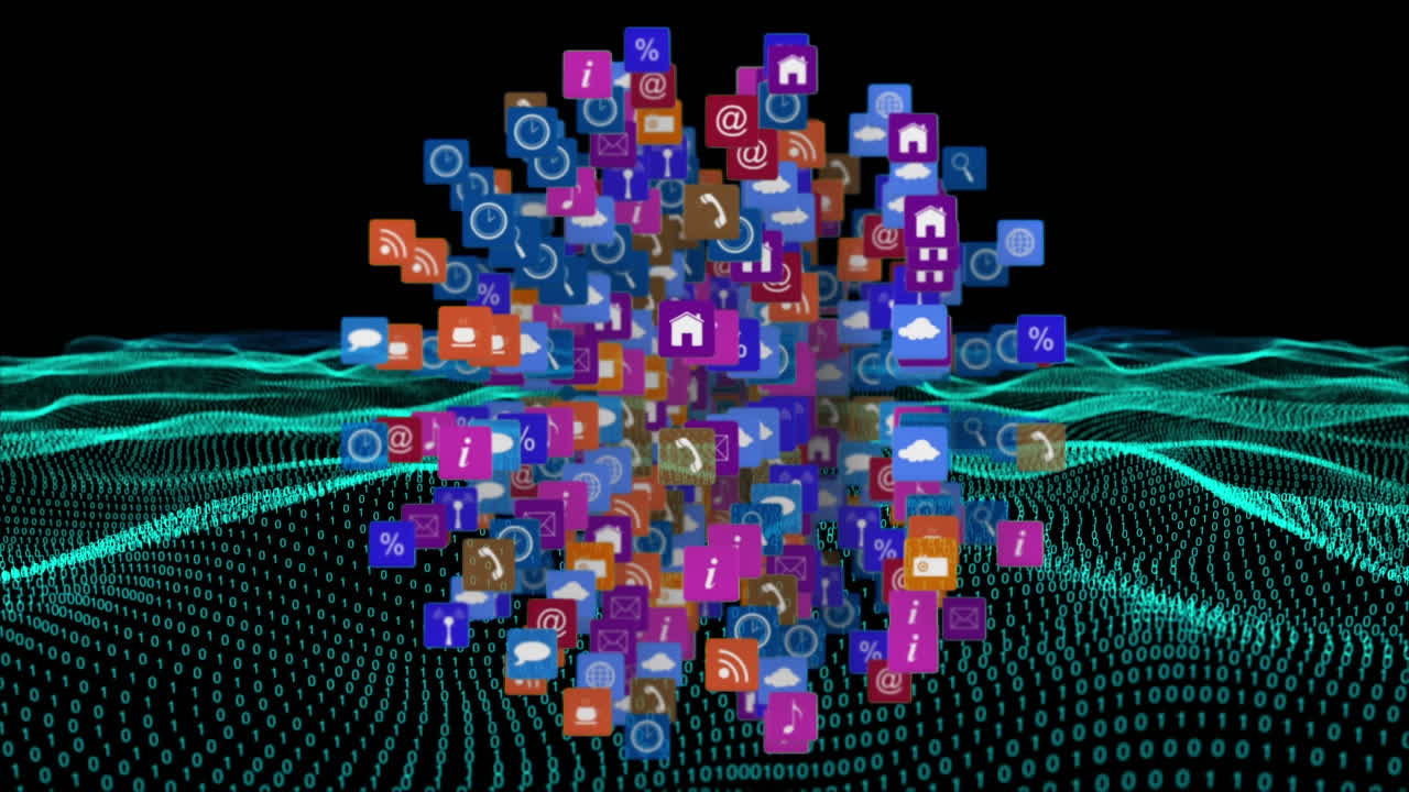 animación de iconos de medios a través de codificación binaria