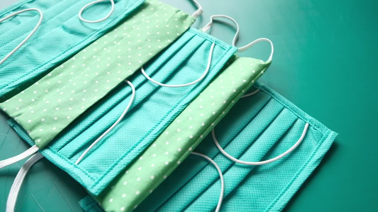 다중 민트 녹색 직물 얼굴 마스크