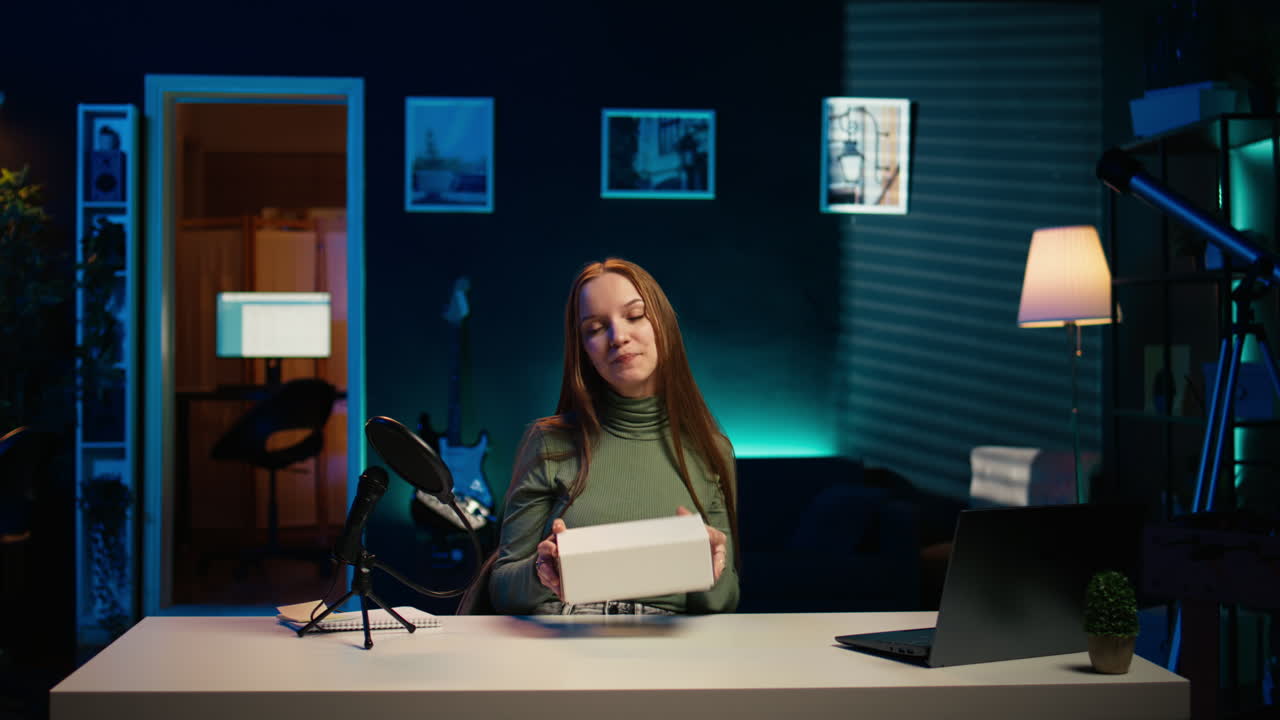 influencer haciendo unboxing, mostrando recomendaciones de productos