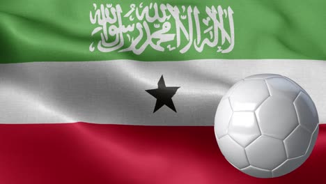 bandera de somalilandia y pelota de fútbol - bandera de somalia con alto detalle - bandera nacional de somalilandia patrón de ondas elementos en bucle - bola de fútbol y bandera