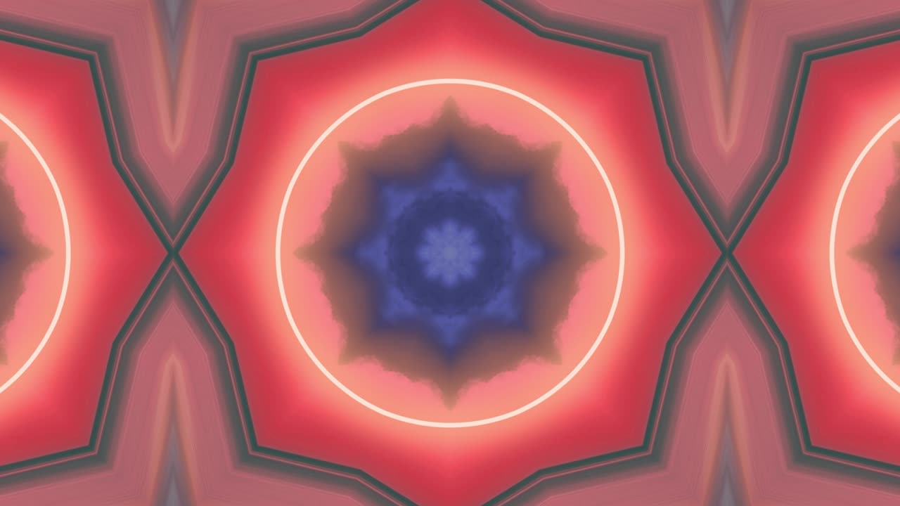 patrón de flor fractal abstracto, fondo de caleidoscopio, video de bucle de flores con adorno de mandala.