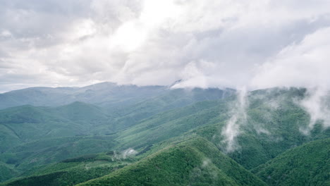 misty mountain range landscape