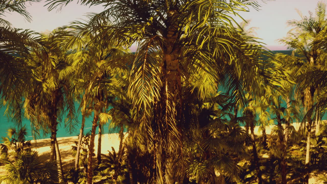 playa tropical con palmeras