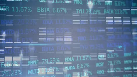 Stock-market-data-processing-against-blue-background