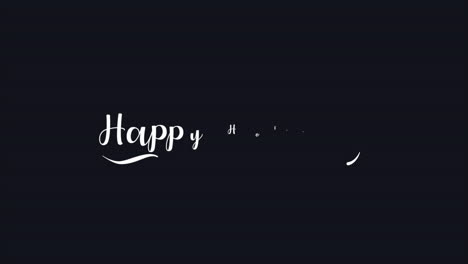 handwritten happy holidays in cursive on black background