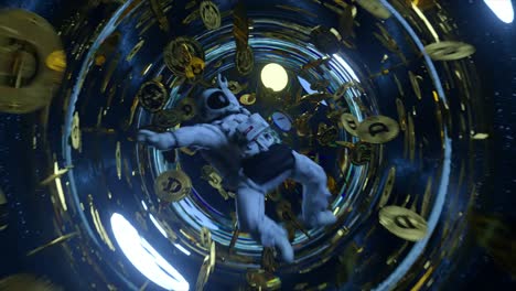 astronaut in a cryptocurrency vortex