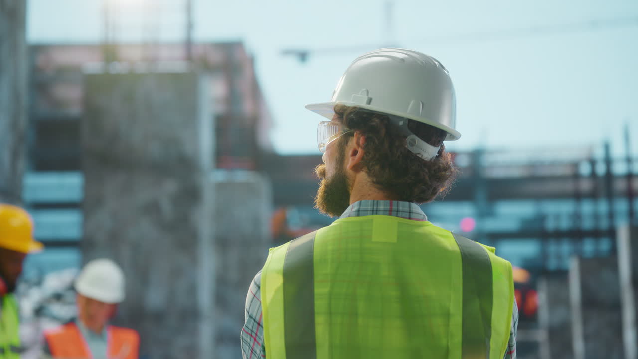Construction Worker at Building Site