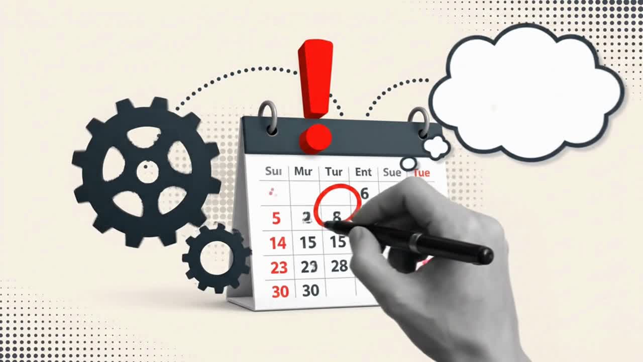 Time Management and Deadline Reminder Concept with a Marked Calendar
