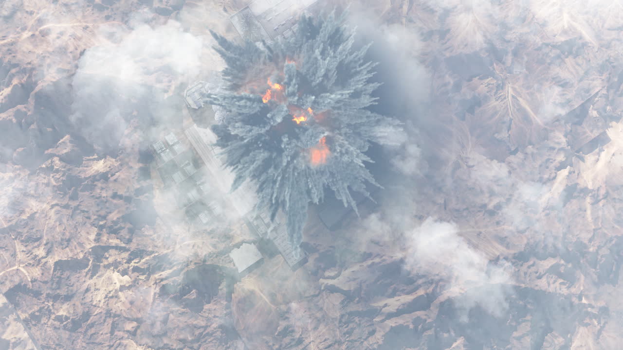 Explosions in a Desert Landscape
