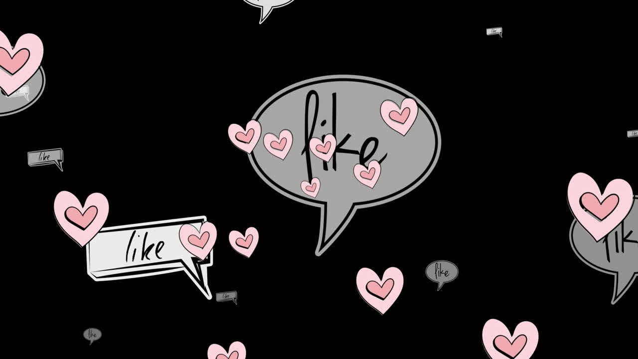 анимация сердец и подобные реакции на черном фоне