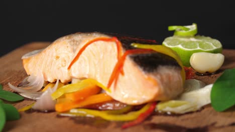 roasted salmon with vegetables