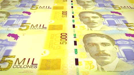 banknotes of five thousand colones of costa rica, cash money, loop