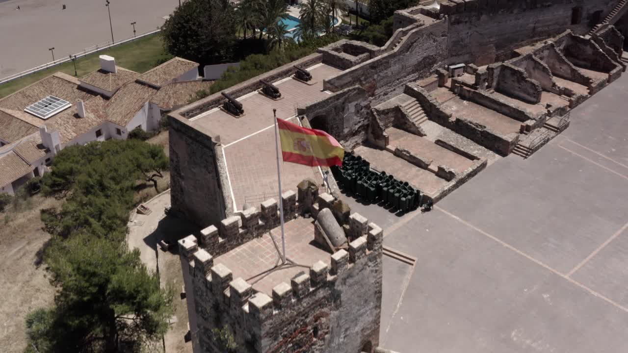 Aerial View of a Historic Spanish Fortress