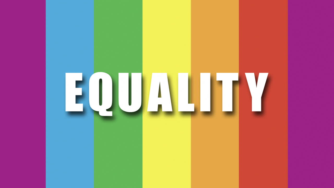 &amp;quot;EQUALITY&amp;quot; 3D Graphic over a rainbow background