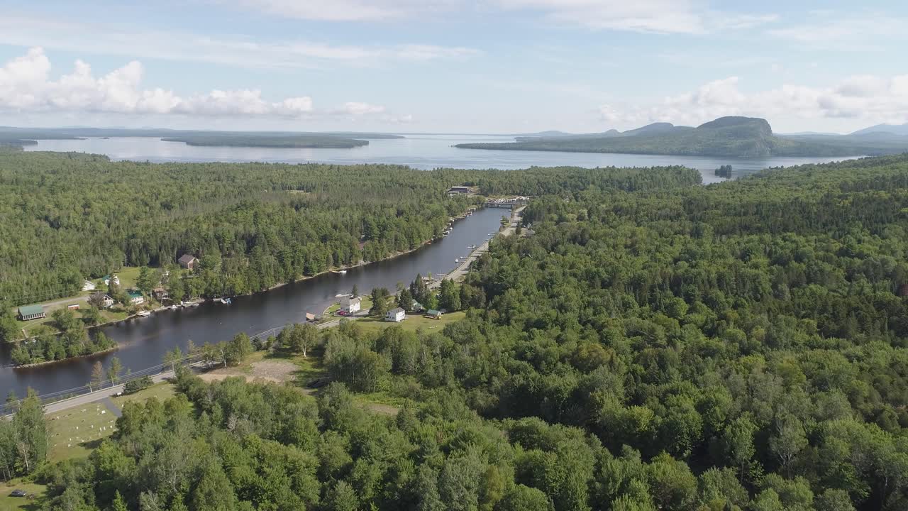 Flying over Maine on a bright day