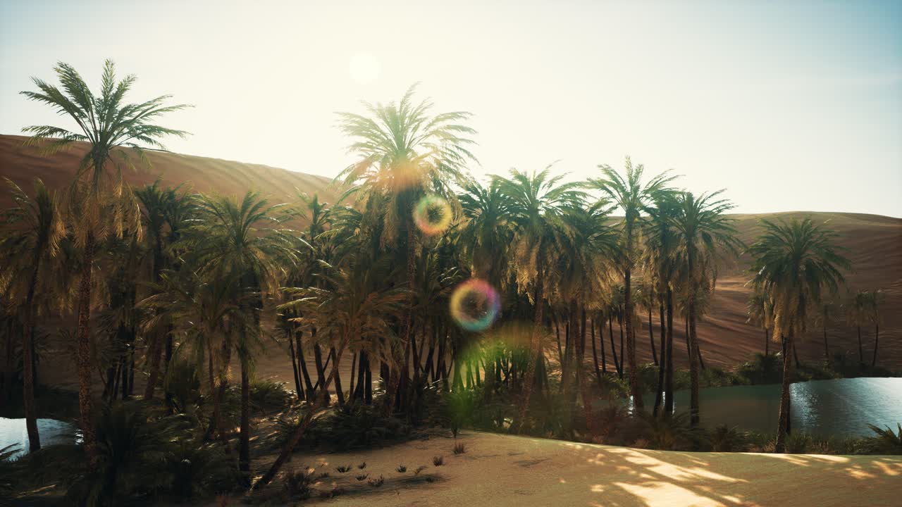 모래 언덕 안 의 참나무 들