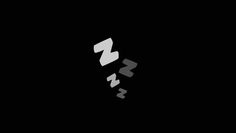 letters symbol zzz snooze sleep on green screen background sleeping concept zzz fly up and disappear