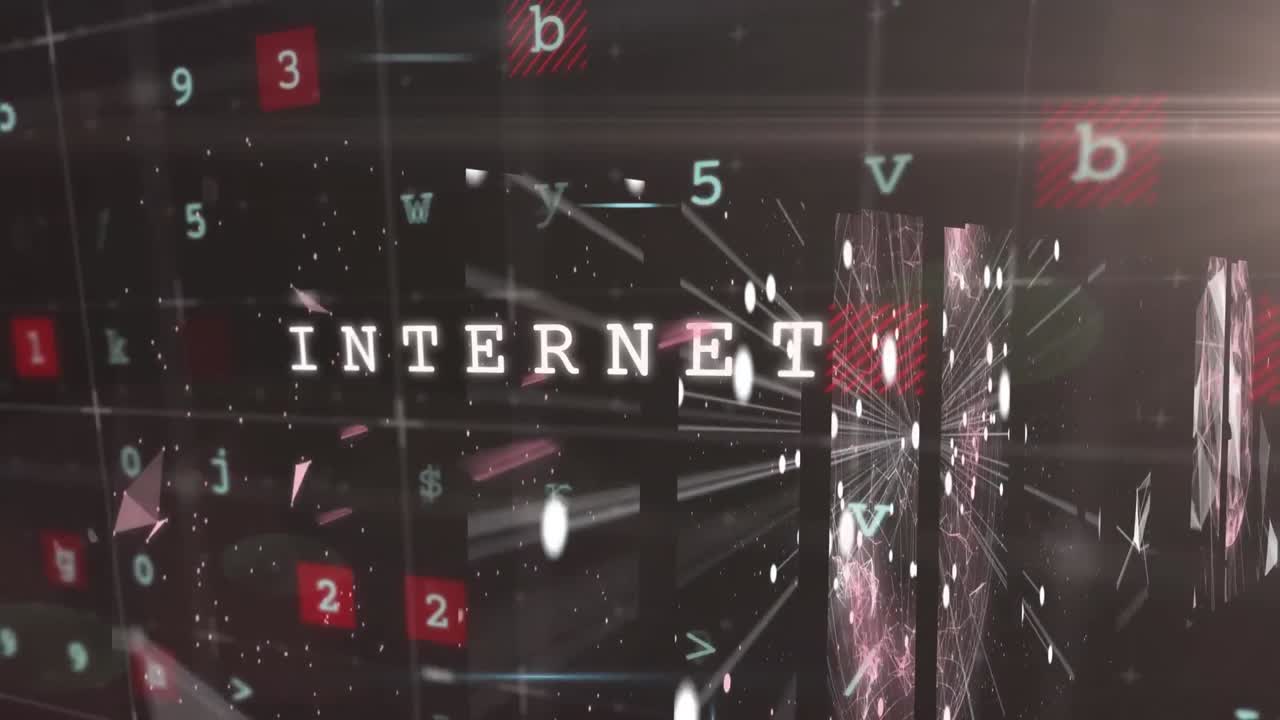 검은색 배경에 데이터 처리를 통해 텍스트의 애니메이션