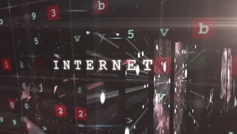 animación de textos sobre el procesamiento de datos en fondo negro
