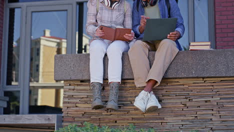 students studying together on campus