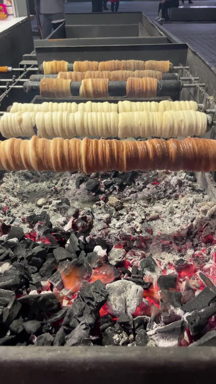 Kürtőskalács Baking Over Coals