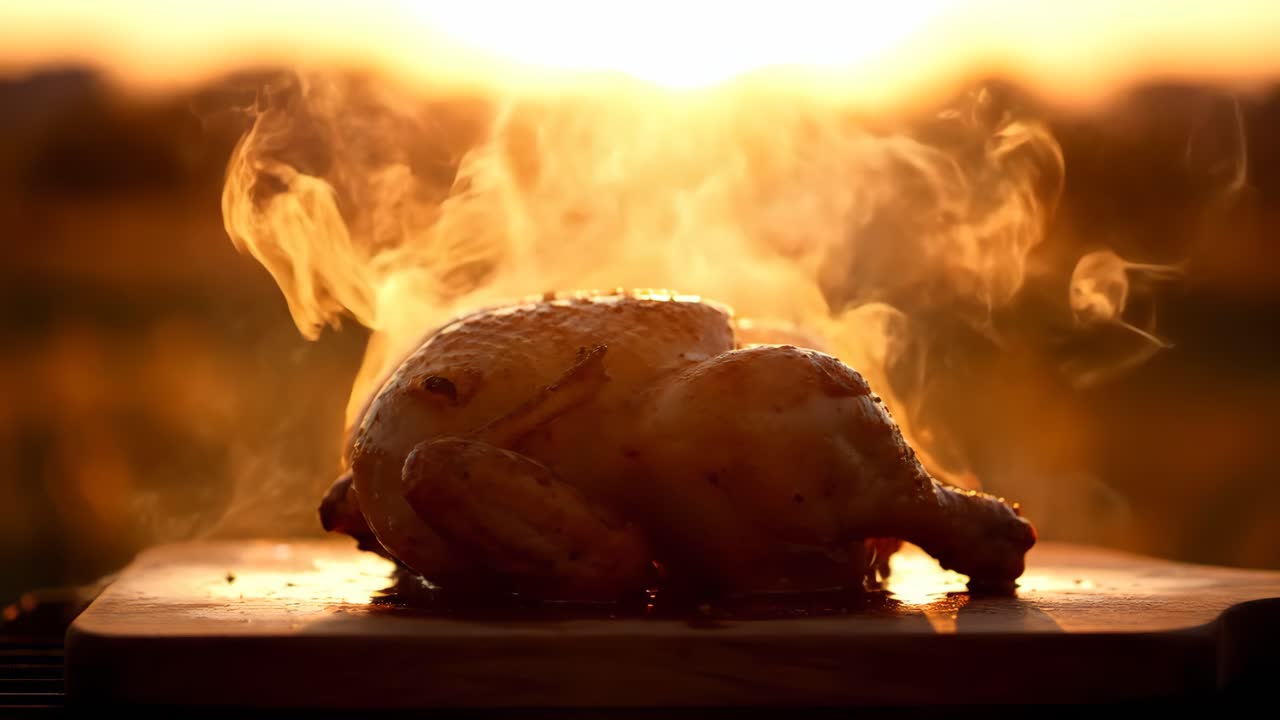 Roasted Chicken at Sunset