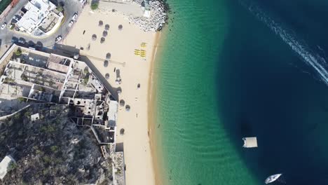 A-stunning-view-of-Cabo-San-Lucas-with-blue-green-waters-and-sandy-beaches