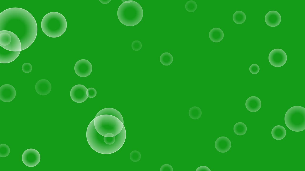 gráficos de movimiento de burbujas de agua con fondo de pantalla verde