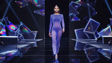 model on the runway