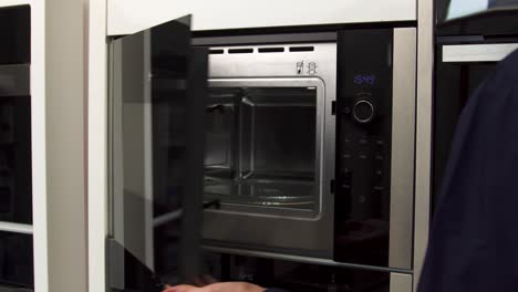 modern microwave oven with control panel