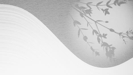 graphics-art-animation-of-split-screen-with-empty-white-space-and-flower-plant-moving-by-gentle-summer-breeze-on-grey-background-drop-shape