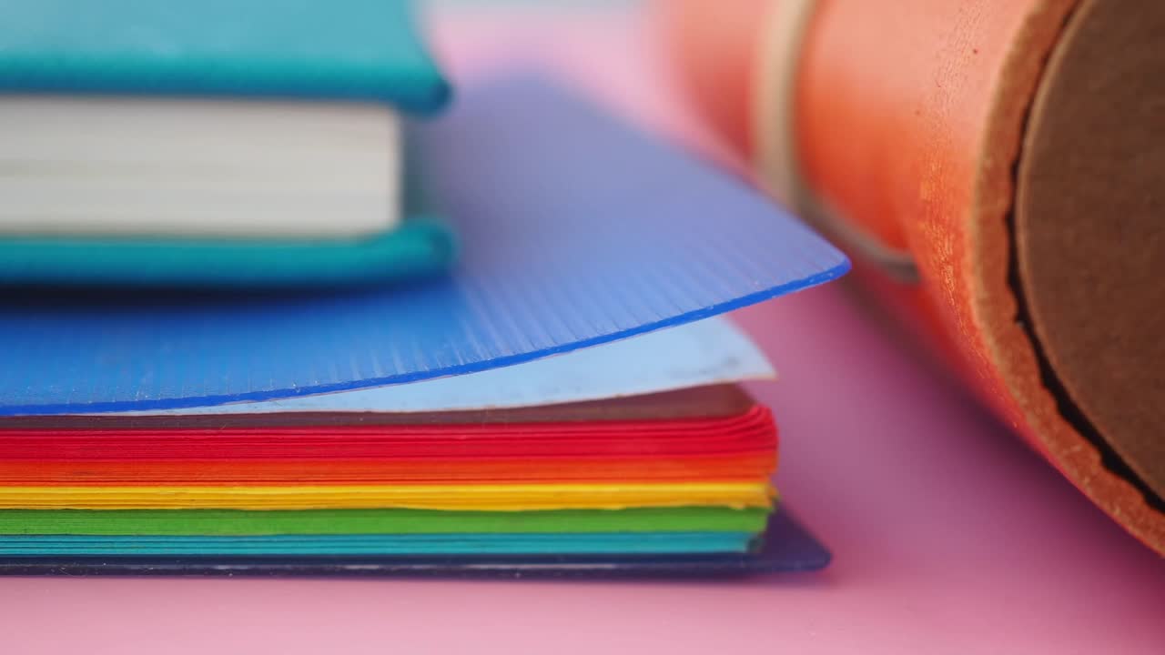 Colorful Stack of Books and Paper