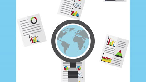 magnifying glass and document statistics