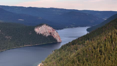 aerial view of gibraltar rock at paul lake by kamloops