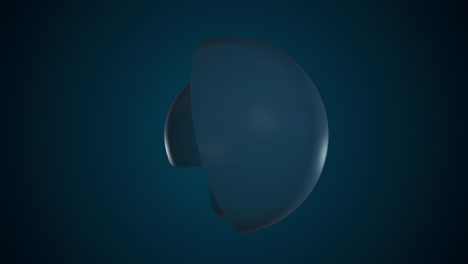 rotation of the blue hemispheres on a blue background. three-dimensional animation. blue texture. spheres, circles, 3d loop.