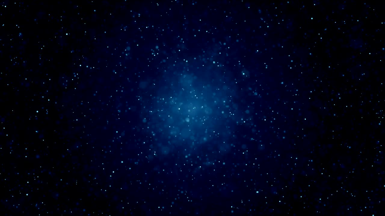 partículas de polvo azul abstracto luz bokeh títulos de movimiento bucle de fondo cinematográfico