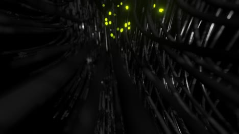fibra óptica animación de la distribución de la señal de luz de un diodo.