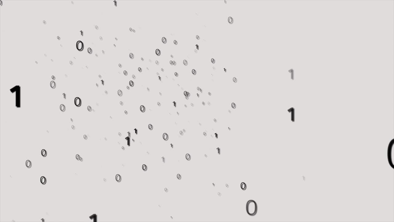 datos binarios digitales en blanco y negro escaneo de bucle de fondo video de stock