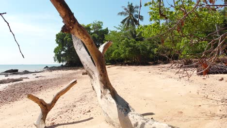 Empty-tropical-beach-in-Thailand,-Droneshot