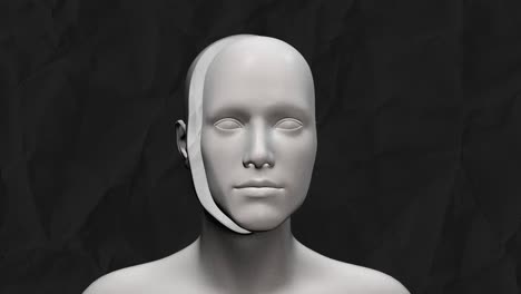 el cuerpo humano es un concepto de arte abstracto con papel arrugado. un personaje 3d realista, hombre o mujer, en un estilo creativo de stop motion moderno. diseño psicodélico gráfico colorido. animación de bucle de moda brillante.