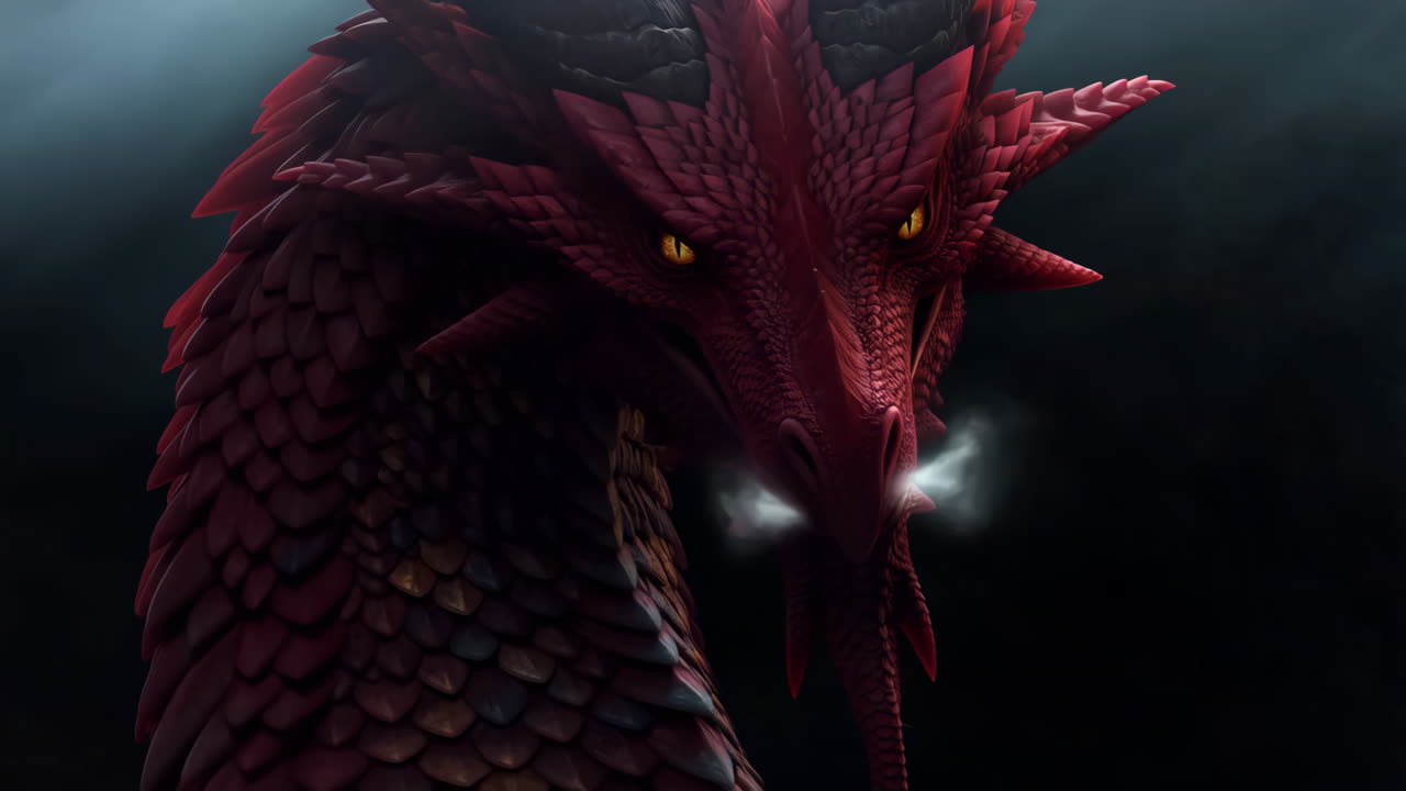 Primo piano drago rosso