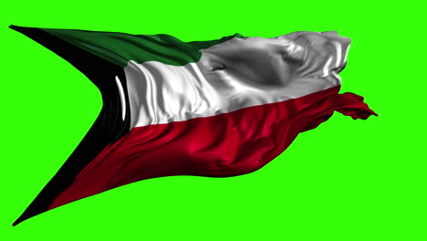 flag of kuwait on green screen