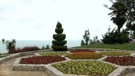 flowerbed in one of the biggest botanical park - batumi, georgia