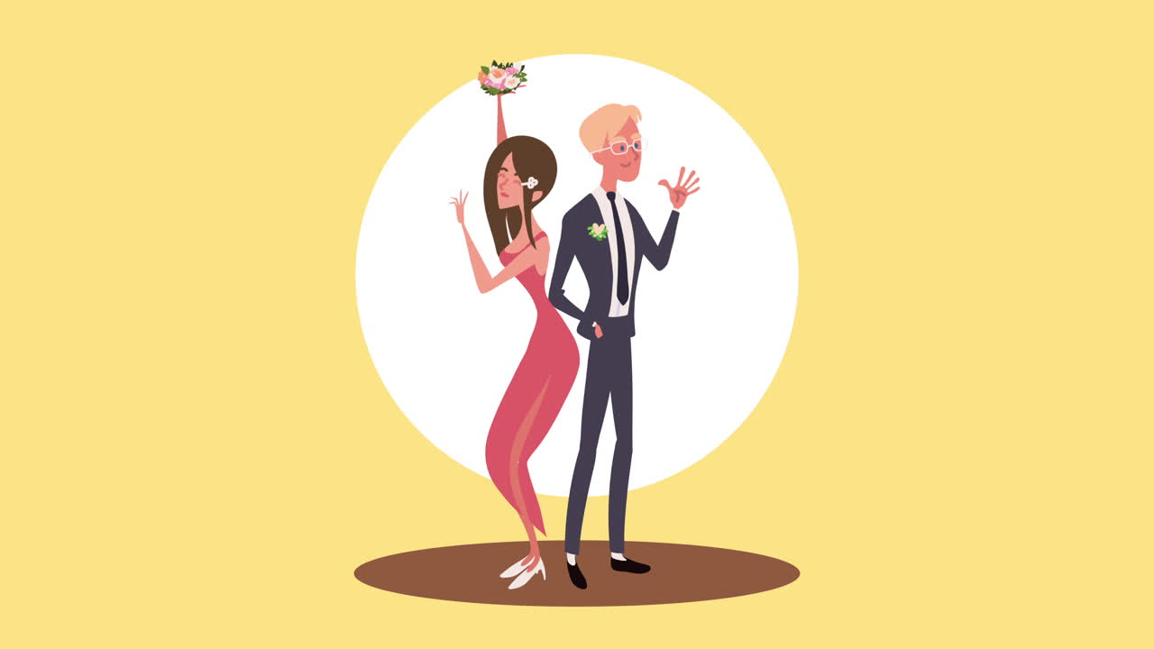 lykkeligt bryllupspar