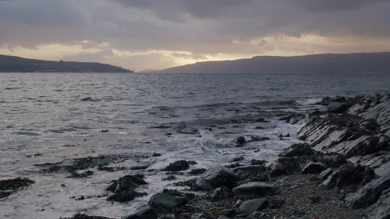 Dramatic Coastal Landscape at Dusk