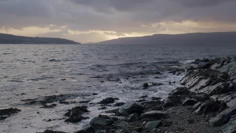 dramatic coastal landscape at dusk