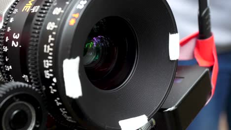 close-up of a professional camera lens