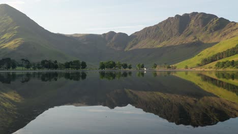 early morning view of buttermere lake and haystacks, lake district, cumbria.