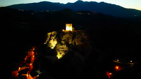 Medieval-Rock-Castle-from-above-Italy